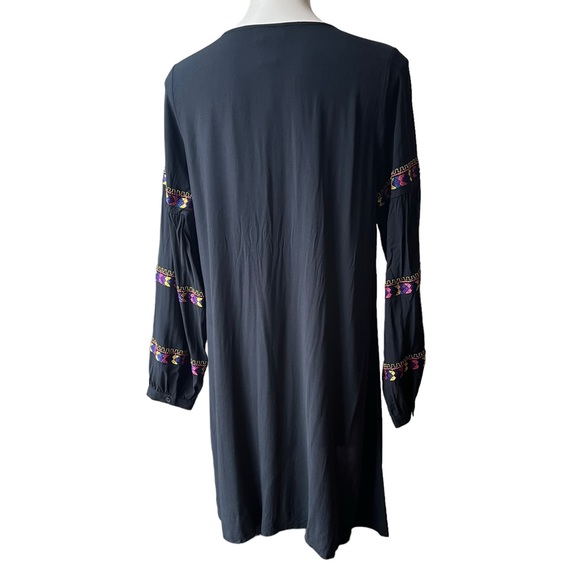 Wrangler Retro Embroidered Western Rodeo Cowgirl Long Sleeve Dress, Sz L - Picture 6 of 14